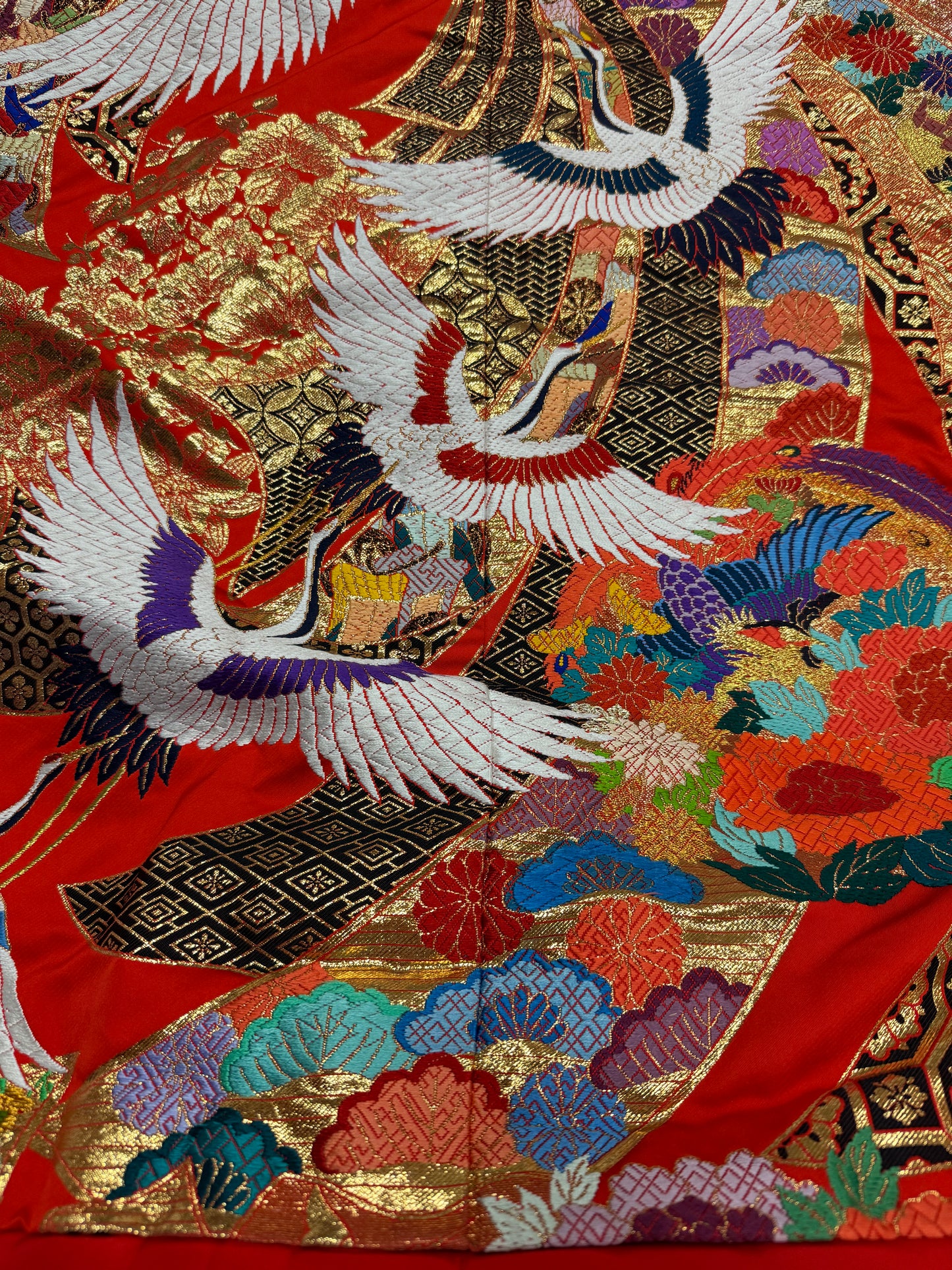 VINTAGE UCHIKAKE "red, tsuru"