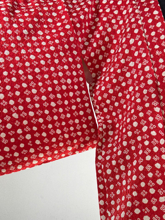 VINTAGE SHIBORI HAORI "red, mizutama"