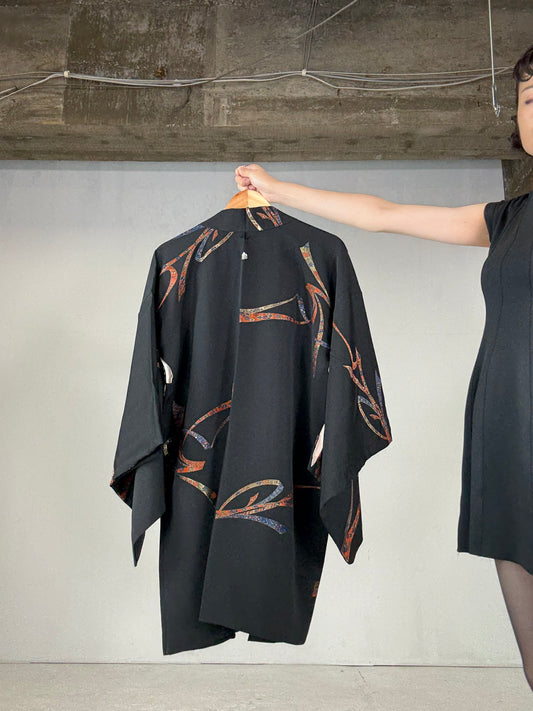VINTAGE BLACK HAORI "shiki"
