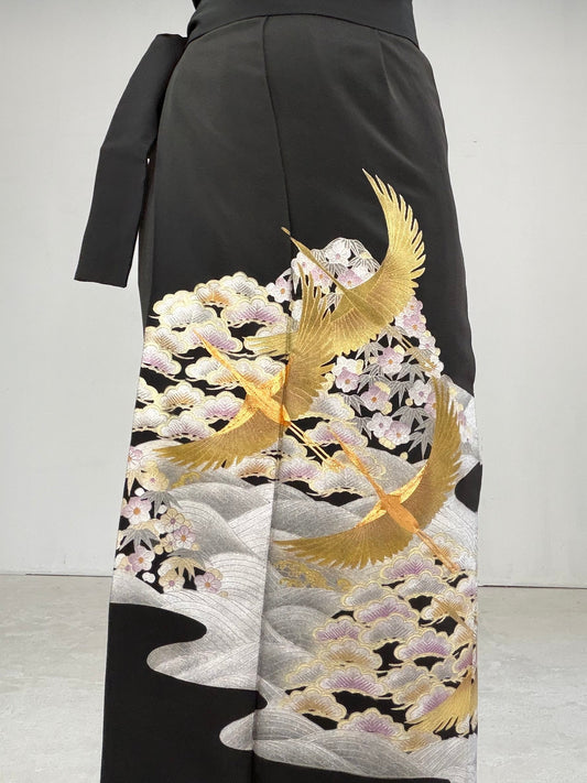 EDO-ZUMA SKIRT UPCYCLED FROM JAPANESE KIMONO "EDO021"