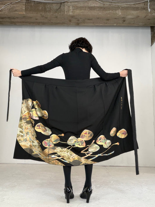 EDO-ZUMA SKIRT UPCYCLED FROM JAPANESE KIMONO "EDO023"