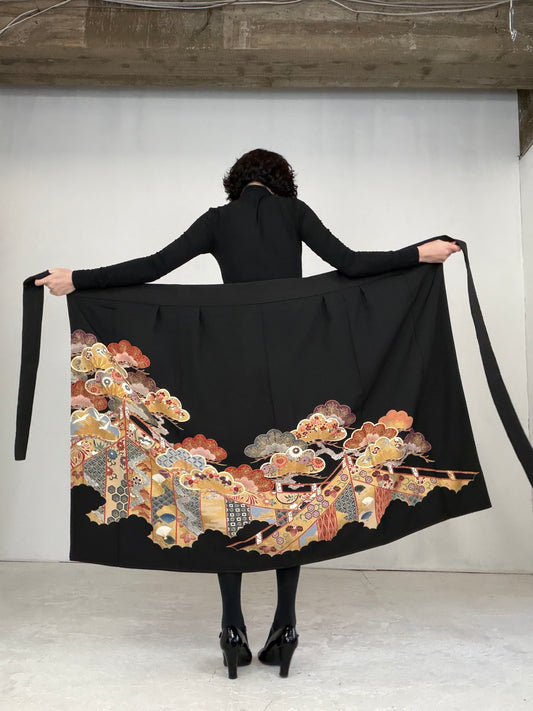EDO-ZUMA SKIRT UPCYCLED FROM JAPANESE KIMONO "EDO022"