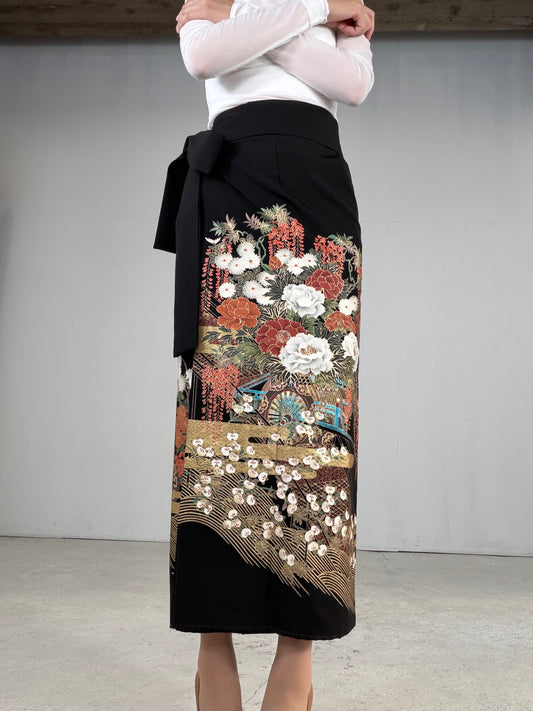 EDO-ZUMA SKIRT UPCYCLED FROM JAPANESE KIMONO "EDO053"