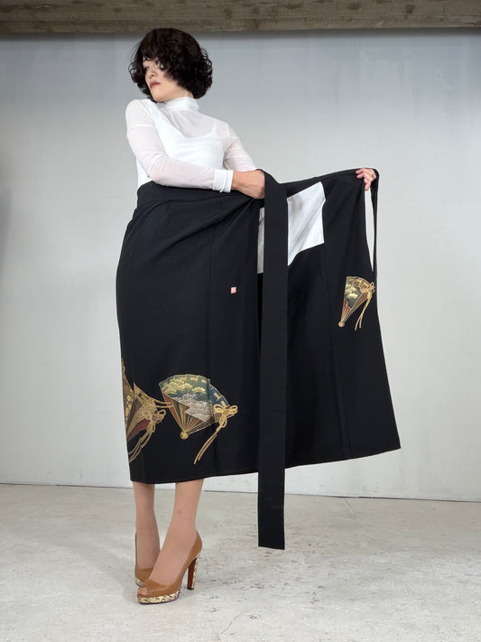 EDO-ZUMA SKIRT UPCYCLED FROM JAPANESE KIMONO "EDO054"
