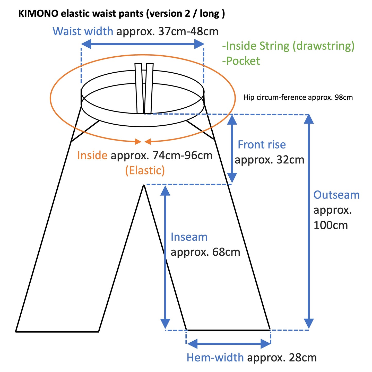 Oshima Tsumugi HAORI and KIMONO elastic waist pants upcycled from Japanese kimono"taka, ASB002"version 2
