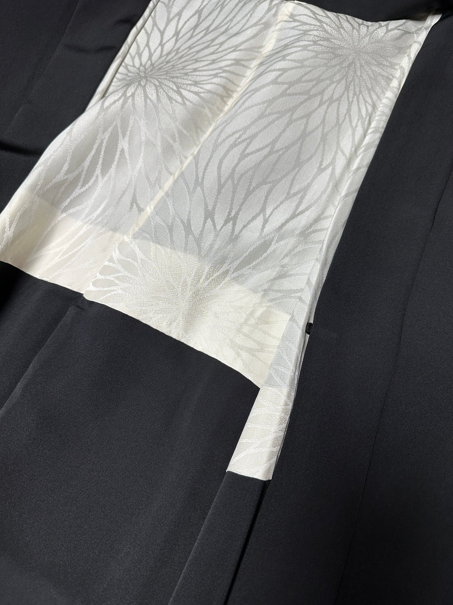 BLACK HAORI "010 peacock feather pattern"