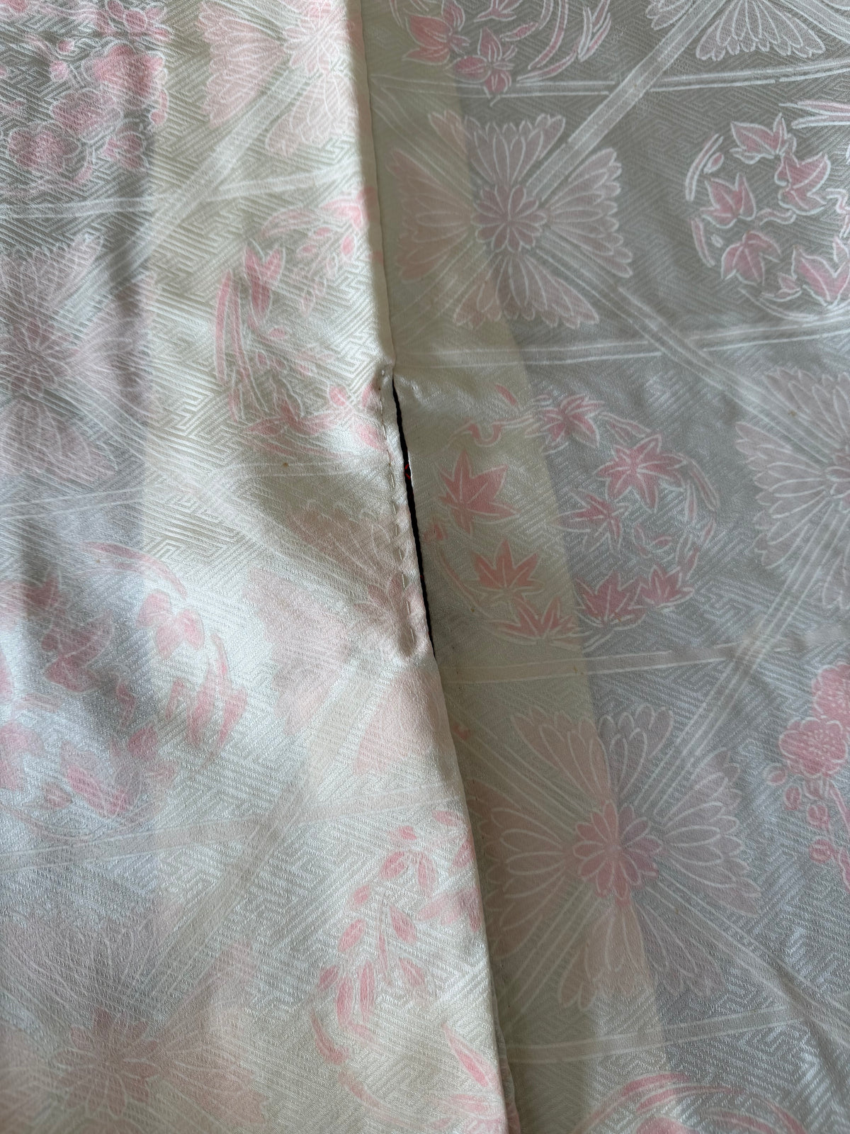 VINTAGE SHIBORI HAORI  "red-black, SIB133" *damage