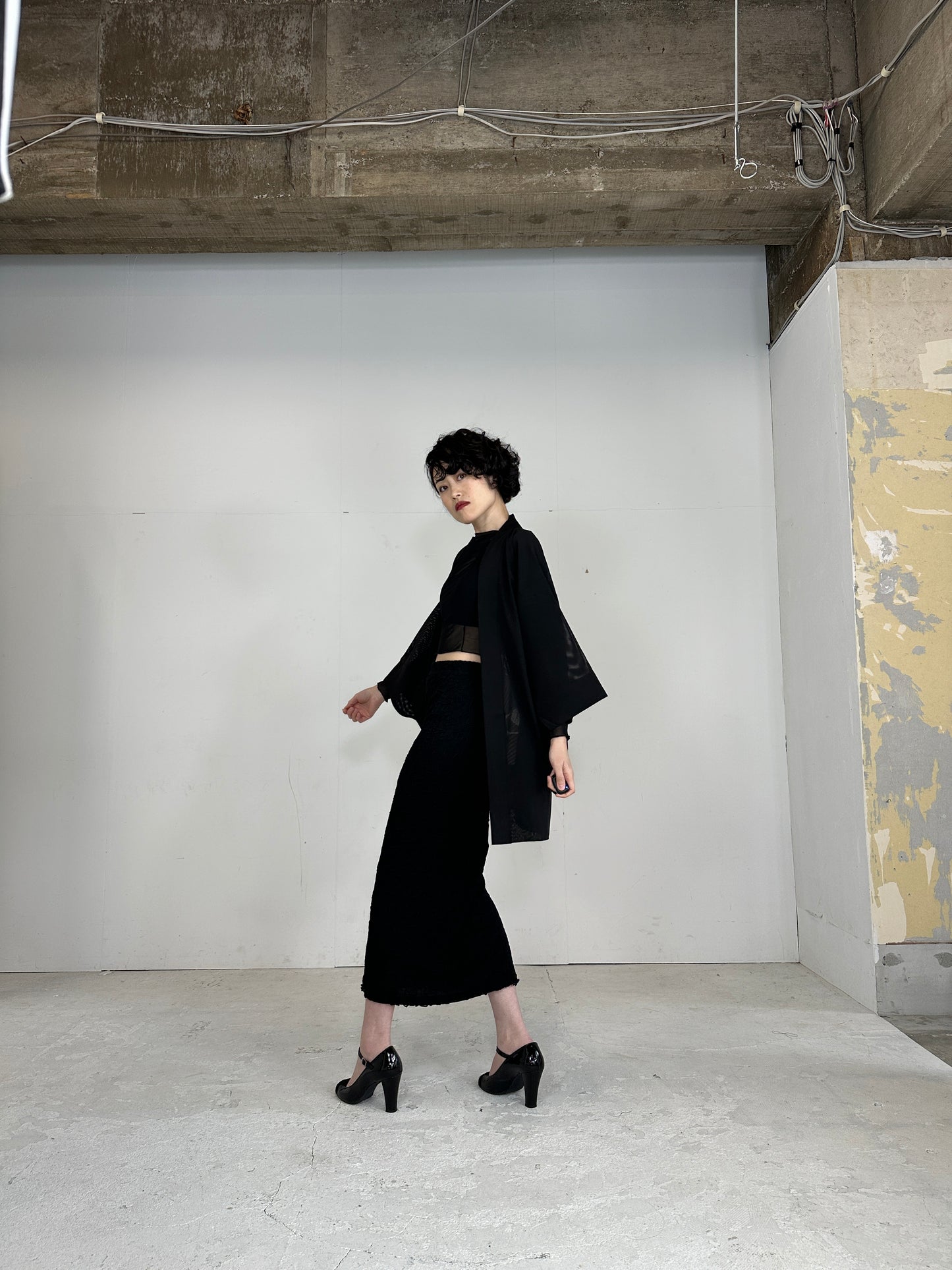 BLACK HAORI SHEER “ro_sukashi"