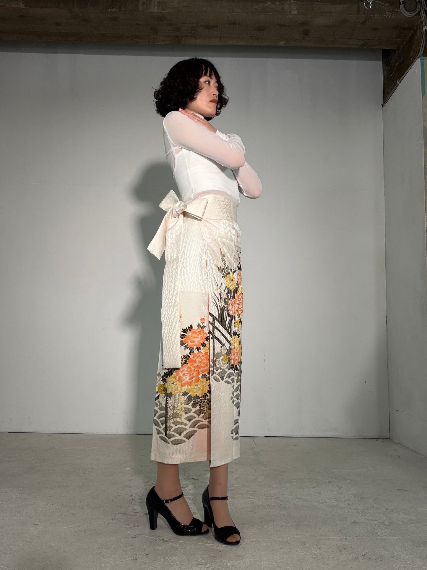 IROTOME SKIRT UPCYCLED FROM JAPANESE KIMONO "IRO136"