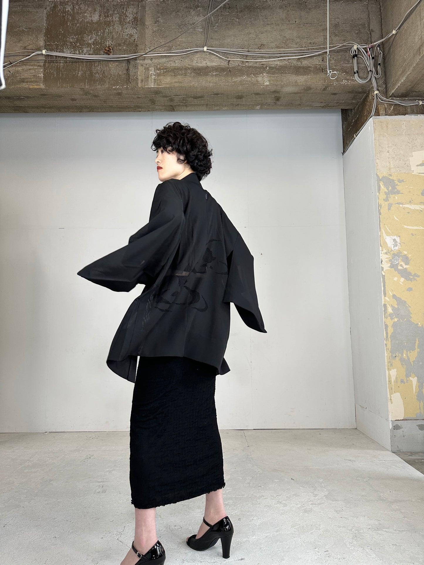 BLACK HAORI SHEER “ro_sukashi"