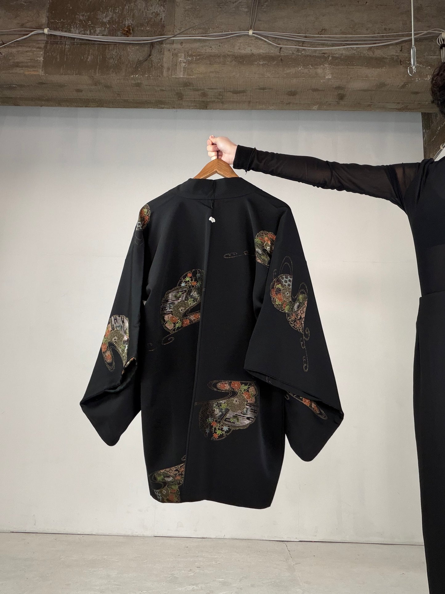 VINTAGE BLACK HAORI  "BLK151"