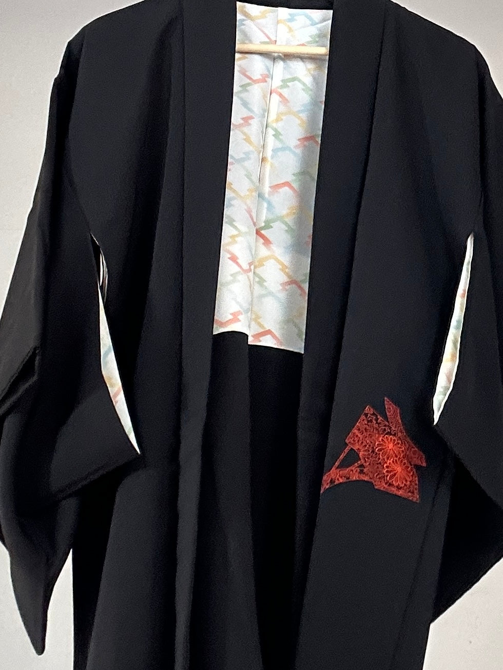 VINTAGE BLACK HAORI "aka"