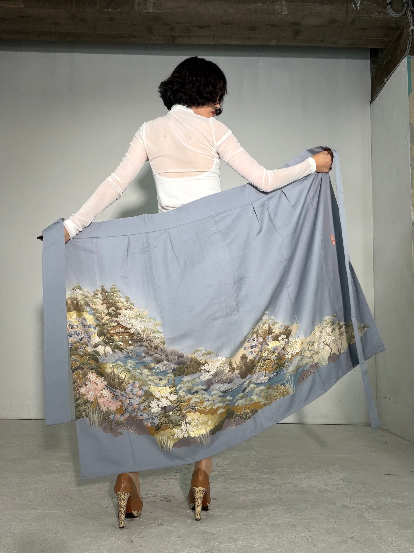 IROTOME SKIRT UPCYCLED FROM JAPANESE KIMONO "IRO139"