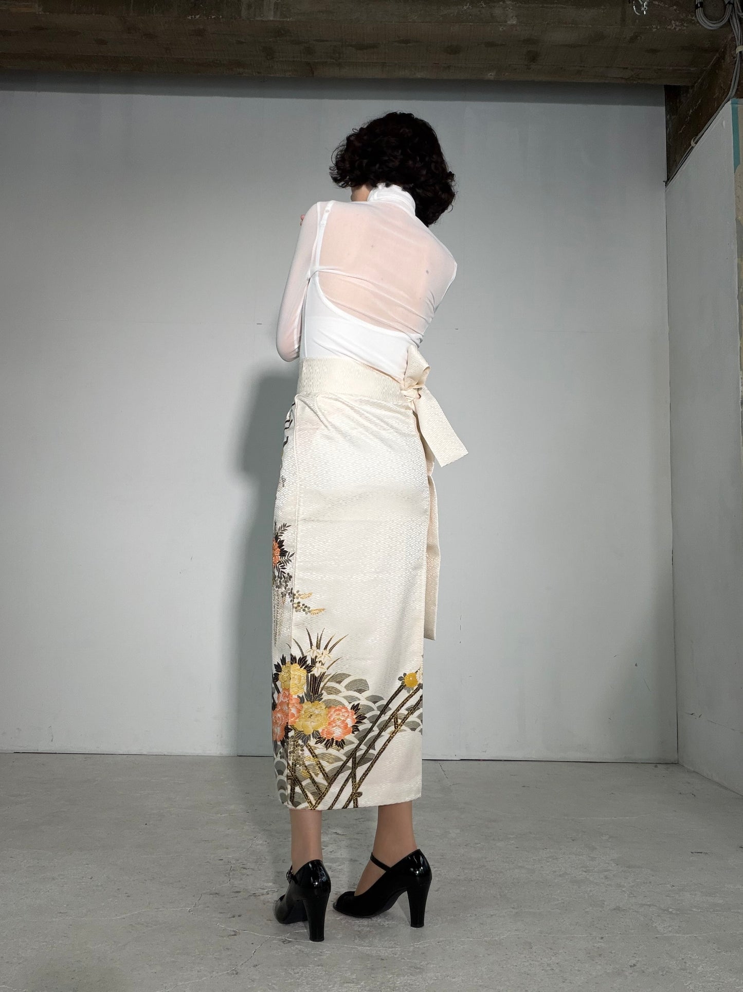 IROTOME SKIRT UPCYCLED FROM JAPANESE KIMONO "IRO136"
