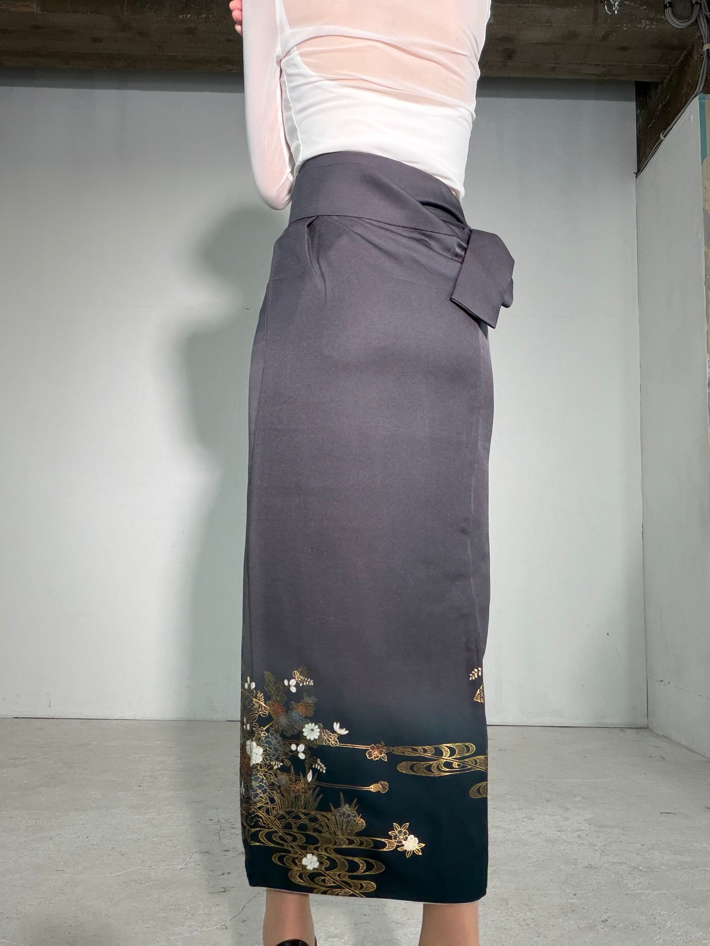 IROTOME SKIRT UPCYCLED FROM JAPANESE KIMONO "IRO137"