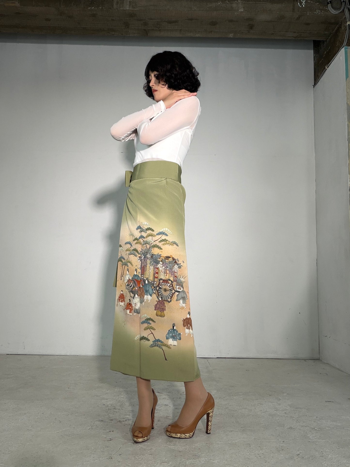 IROTOME SKIRT UPCYCLED FROM JAPANESE KIMONO "IRO140"