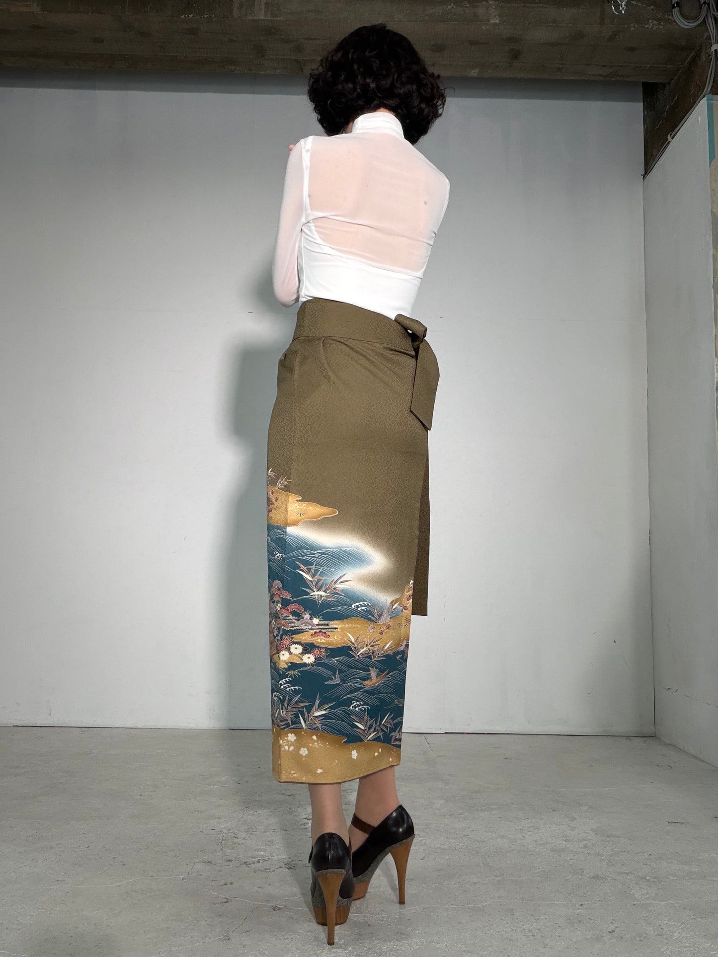 IROTOME SKIRT UPCYCLED FROM JAPANESE KIMONO "IRO138"