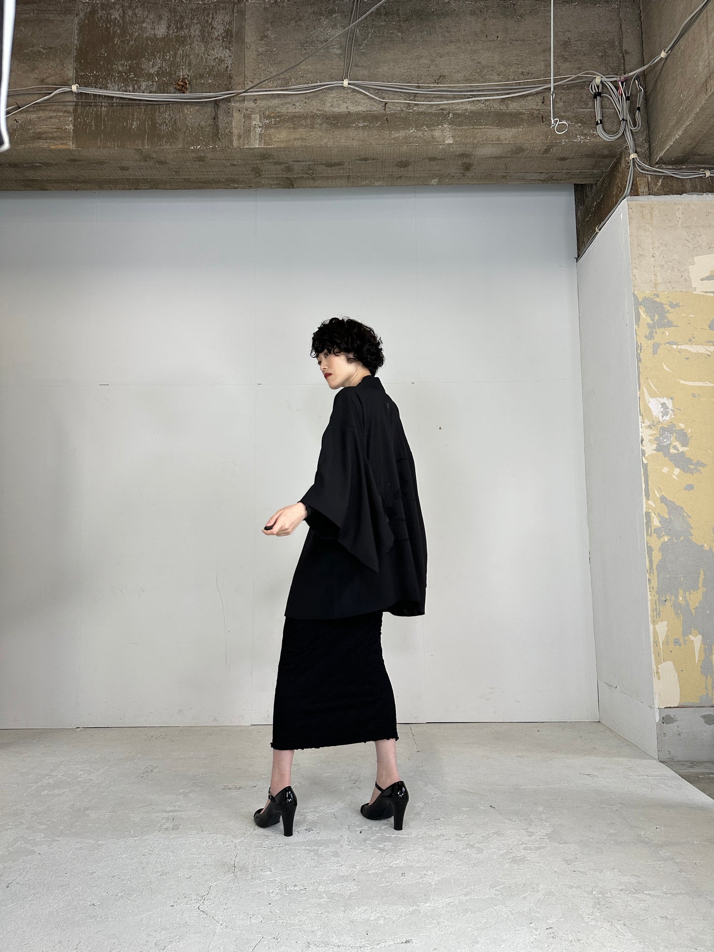 BLACK HAORI SHEER “ro_sukashi"