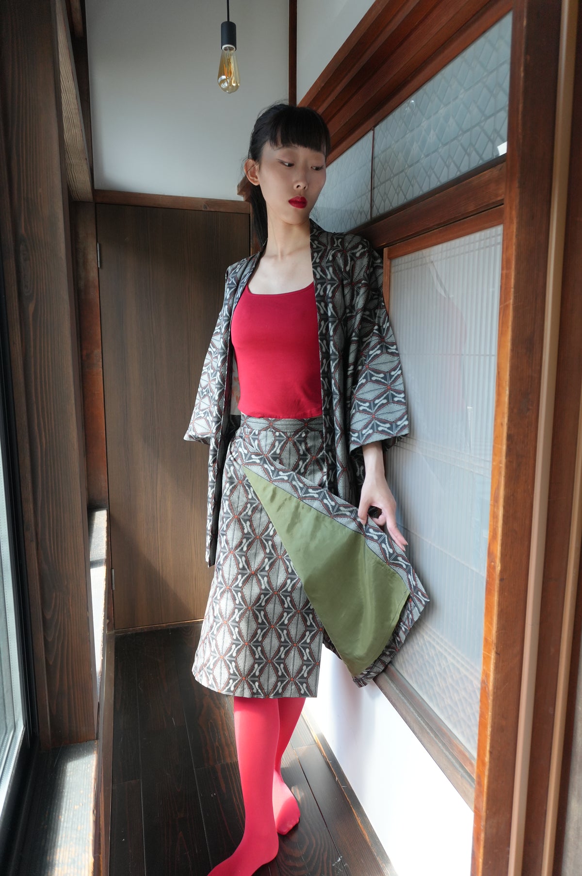 Made to Order — Style "AIC002" — Vintage Tsumugi Haori & Kimono Skirt Set