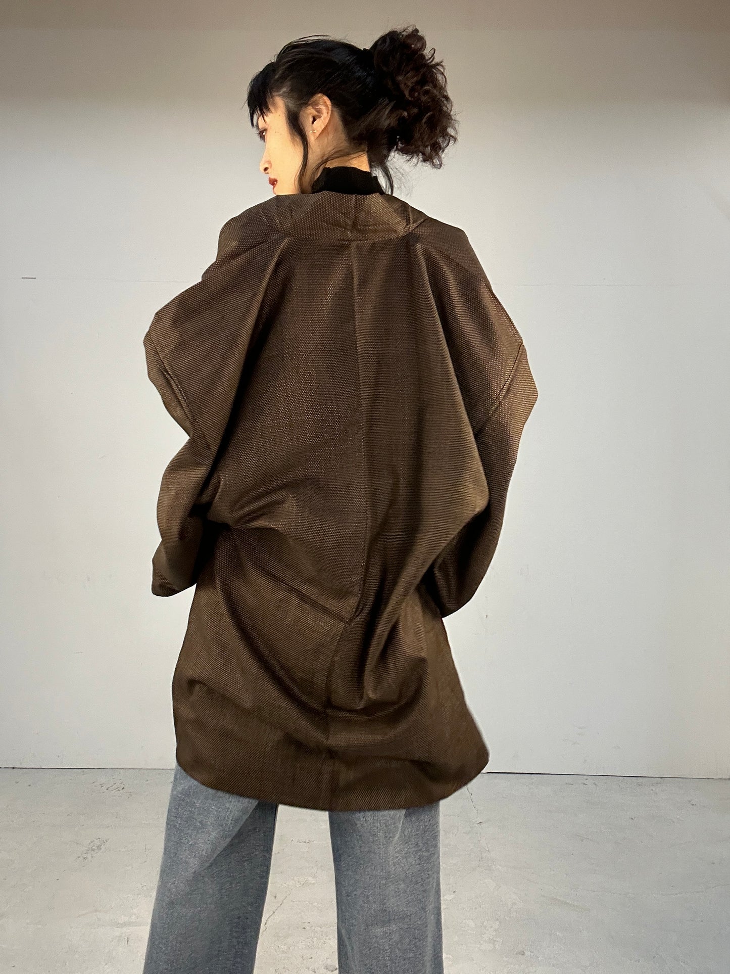 KAWAII HAORI oversized  "Oshima tsumugi yokogasuri"