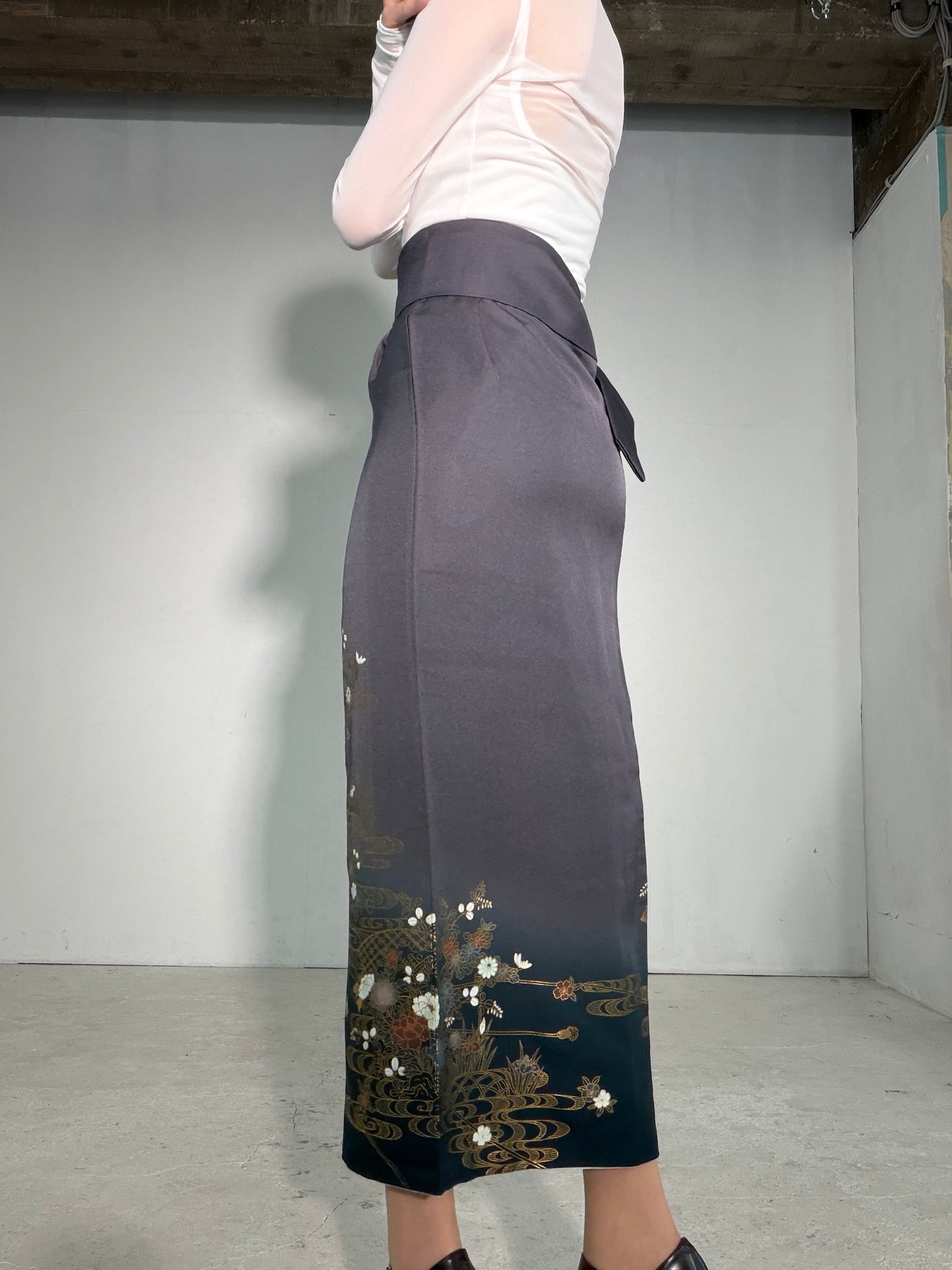 IROTOME SKIRT UPCYCLED FROM JAPANESE KIMONO "IRO137"
