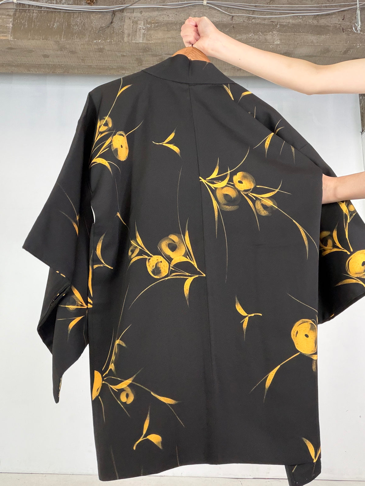 VINTAGE BLACK HAORI  "BLK203" *damage
