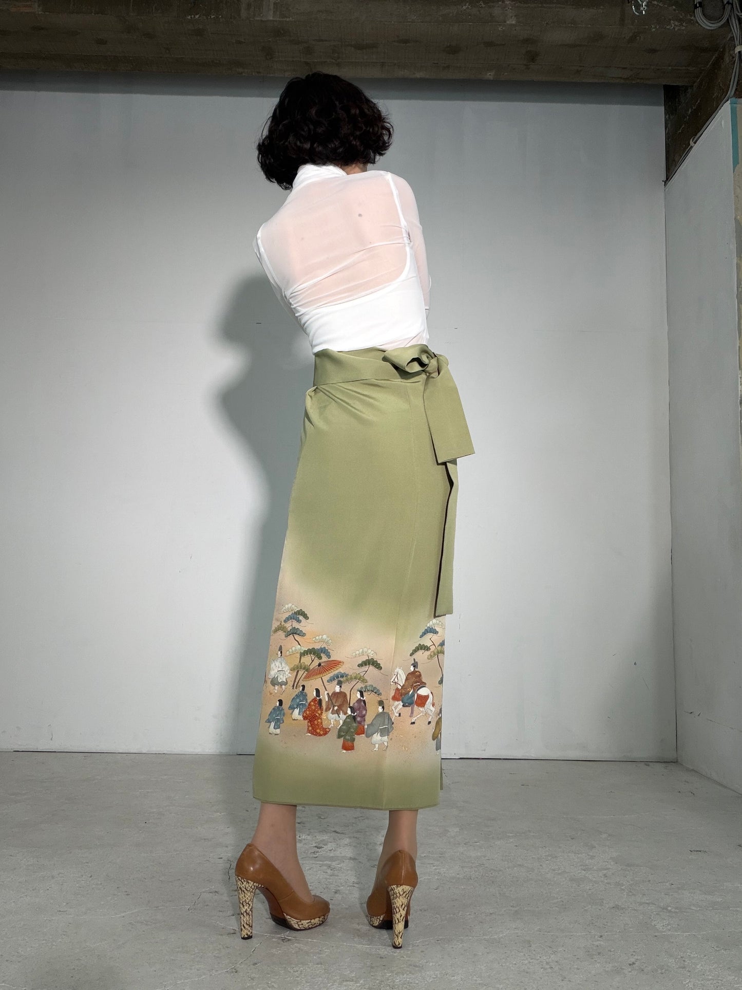 IROTOME SKIRT UPCYCLED FROM JAPANESE KIMONO "IRO140"