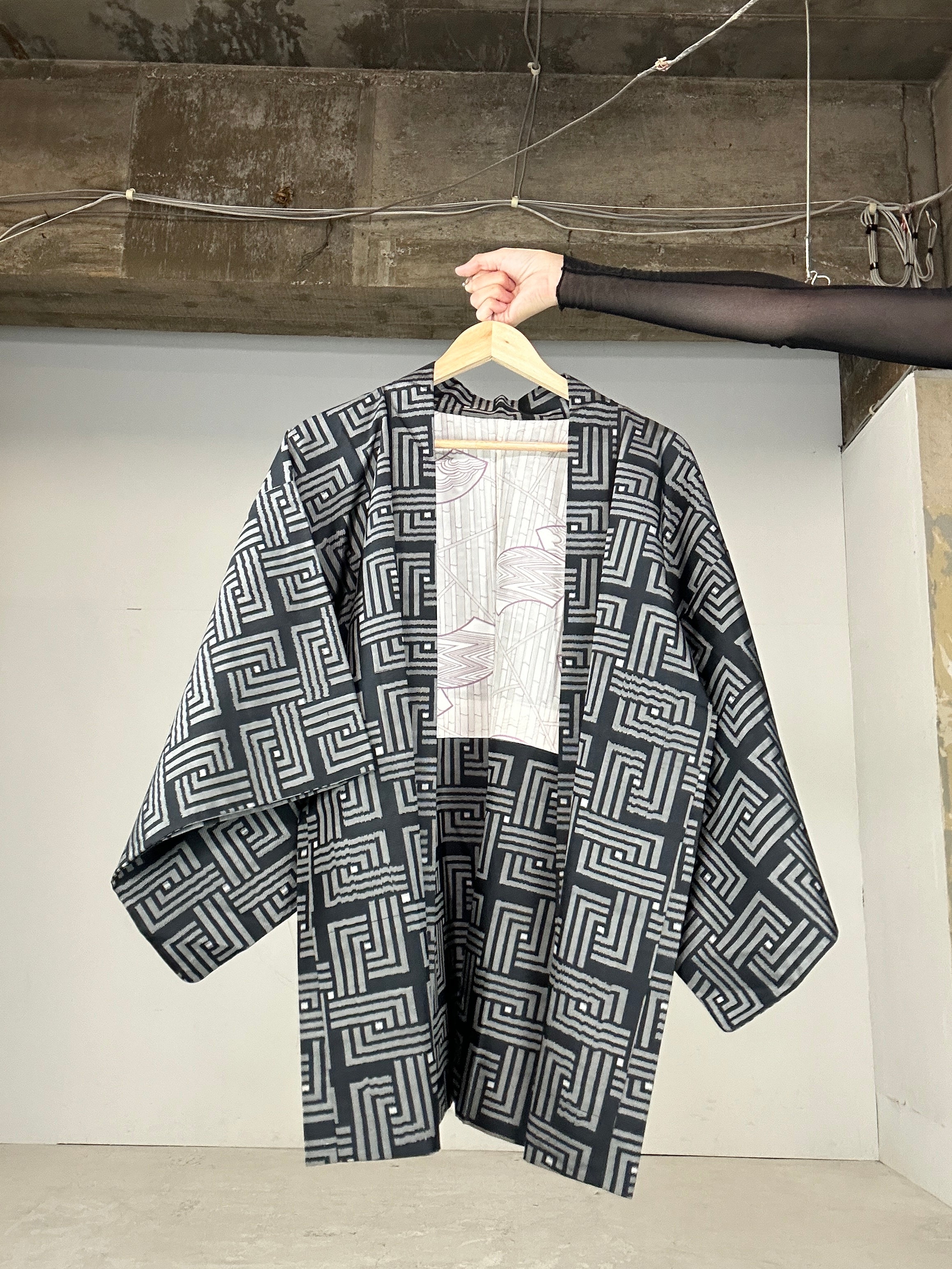 Small, Floral upcyled factory kimono made from export textile waste, one of a kind, Handmade Jacket, Handmade Wardrobe