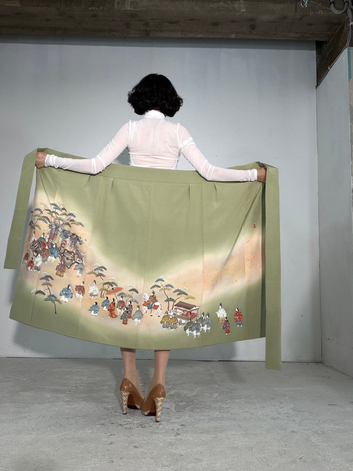 IROTOME SKIRT UPCYCLED FROM JAPANESE KIMONO "IRO140"