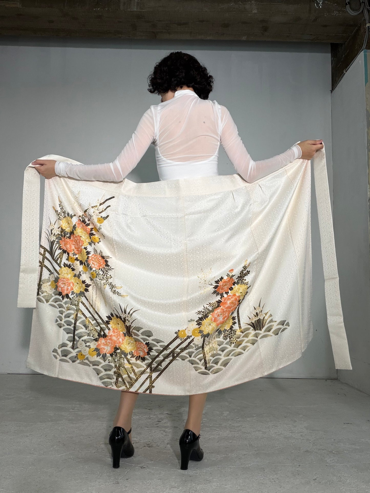 IROTOME SKIRT UPCYCLED FROM JAPANESE KIMONO "IRO136"