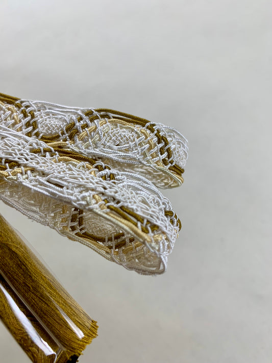 KIMONO OBI Belt Tie Vintage Silk Kimono Cord OBIJIME”white,olive green”