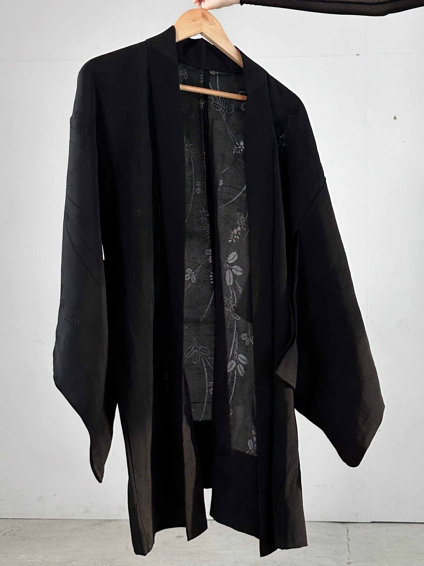 BLACK HAORI SHEER "hagi"