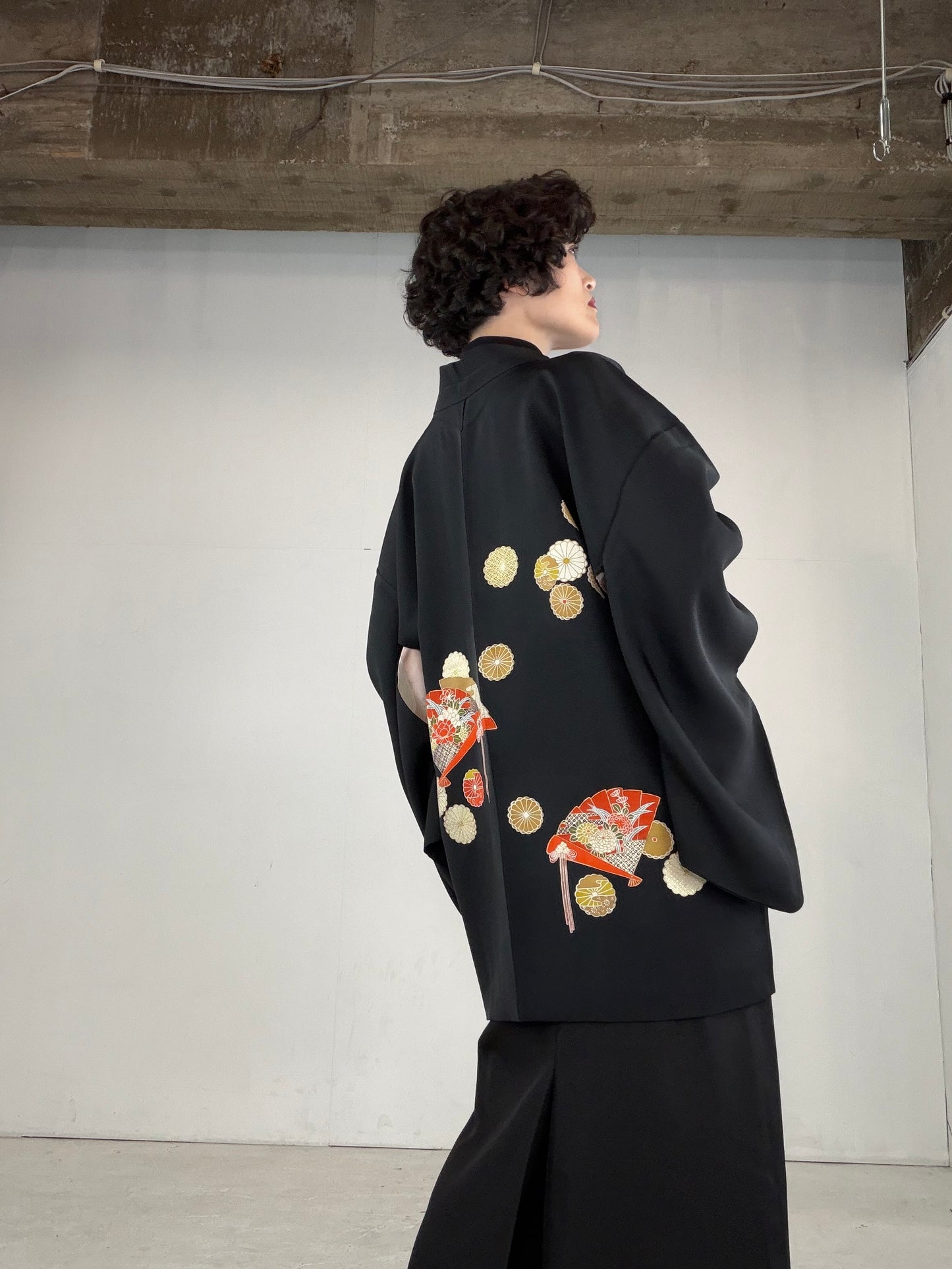 VINTAGE BLACK HAORI  "BLK153"