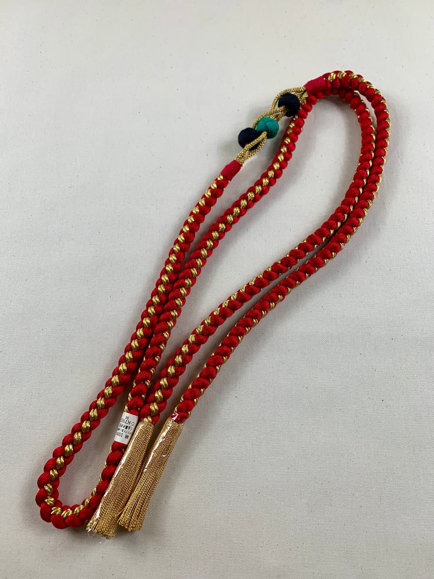 KIMONO OBI Belt Tie Vintage Silk Kimono Cord OBIJIME”red,gold,maru”