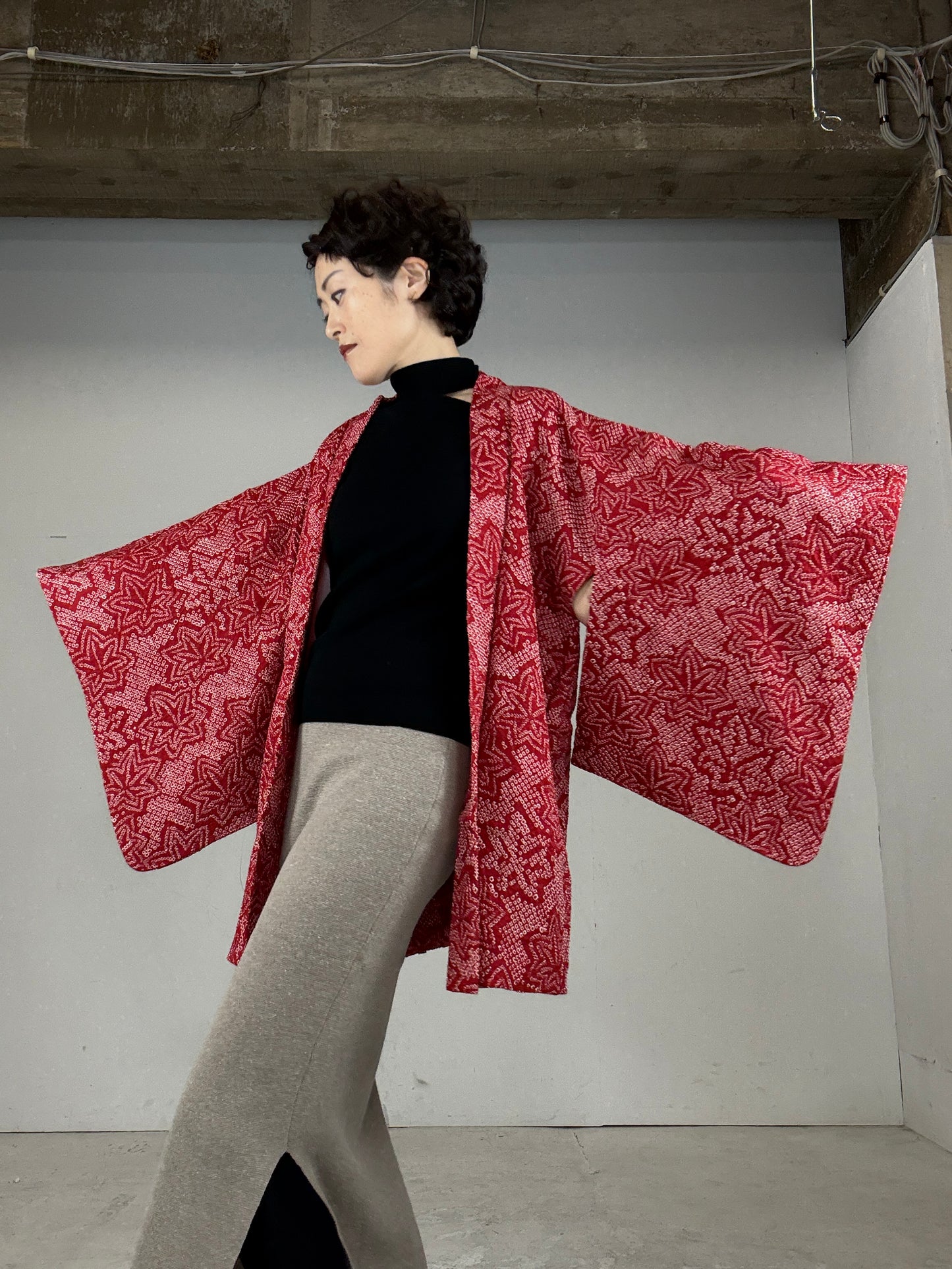 VINTAGE SHIBORI HAORI "kaede"