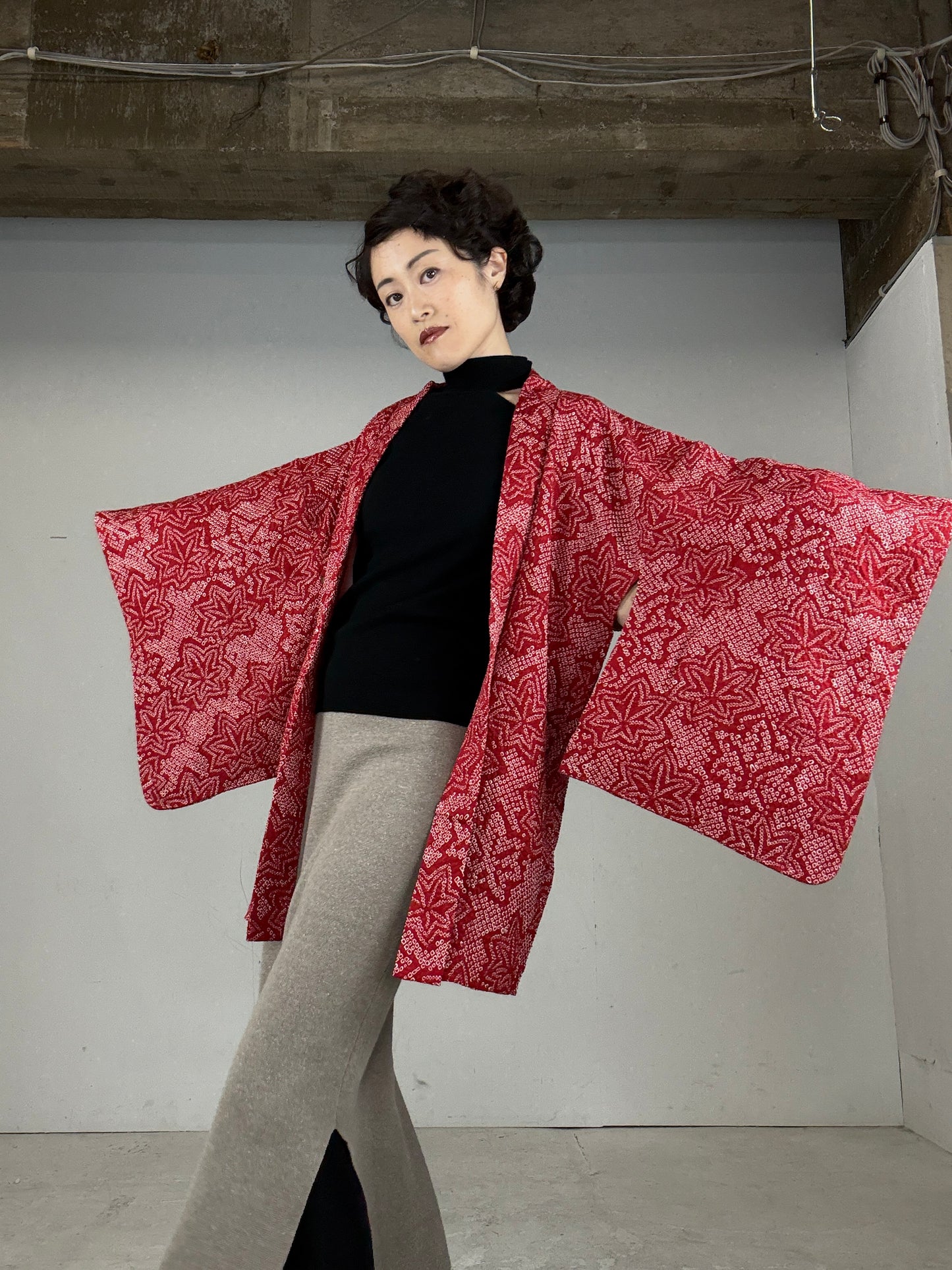 VINTAGE SHIBORI HAORI "kaede"