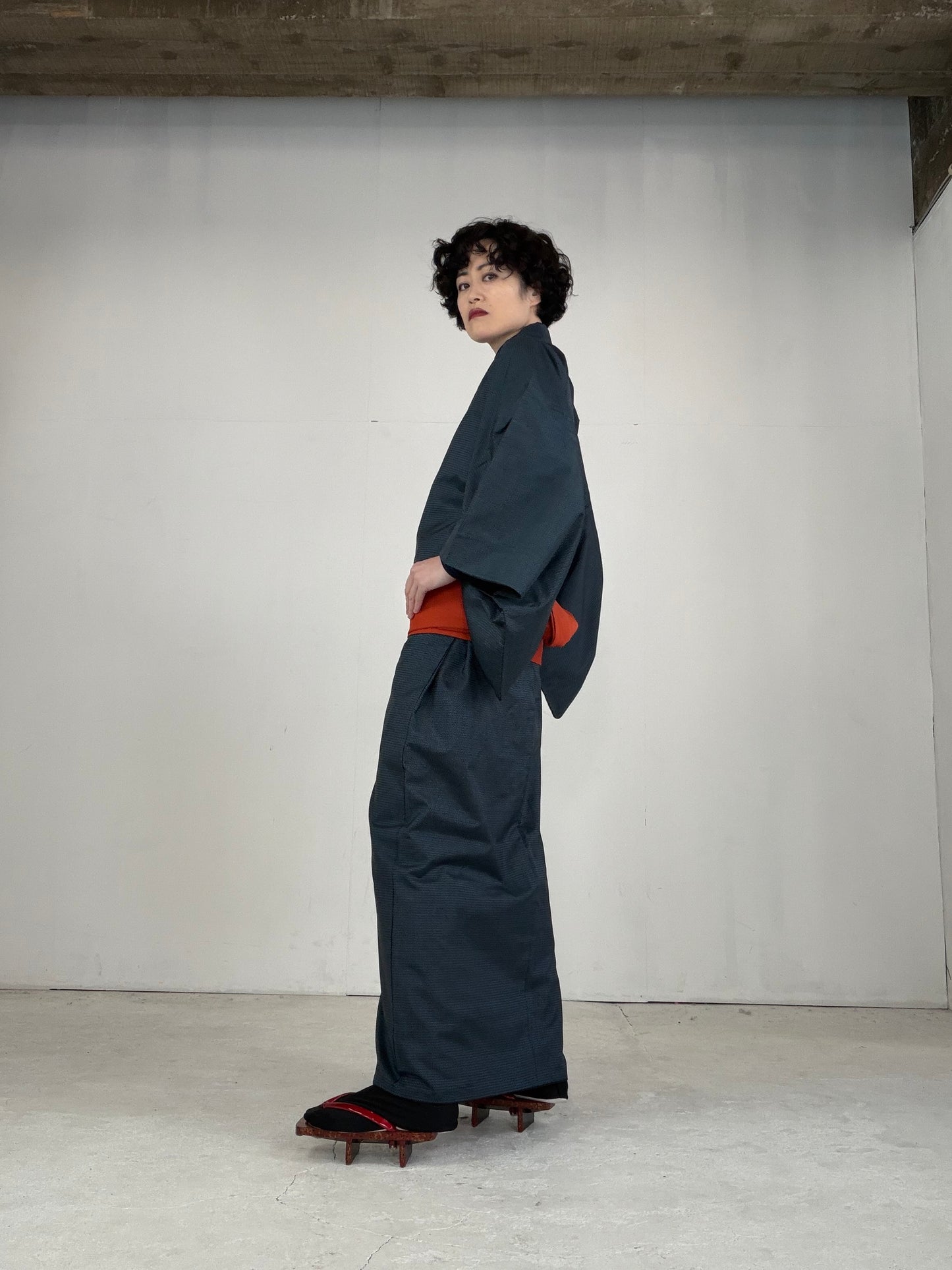VINTAGE TSUMUGI KIMONO "OSK002"