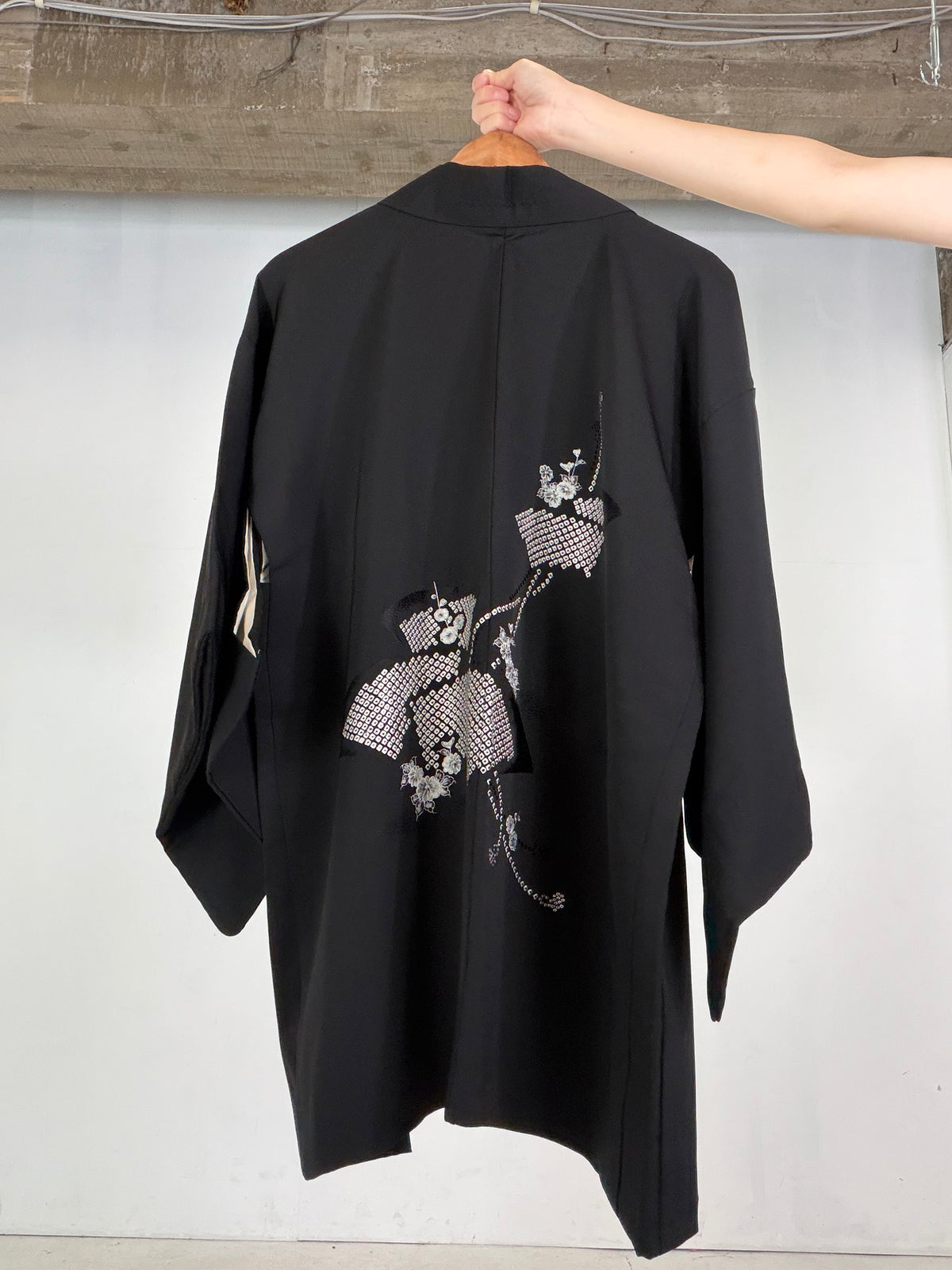 VINTAGE BLACK HAORI  "BLK204" *damage