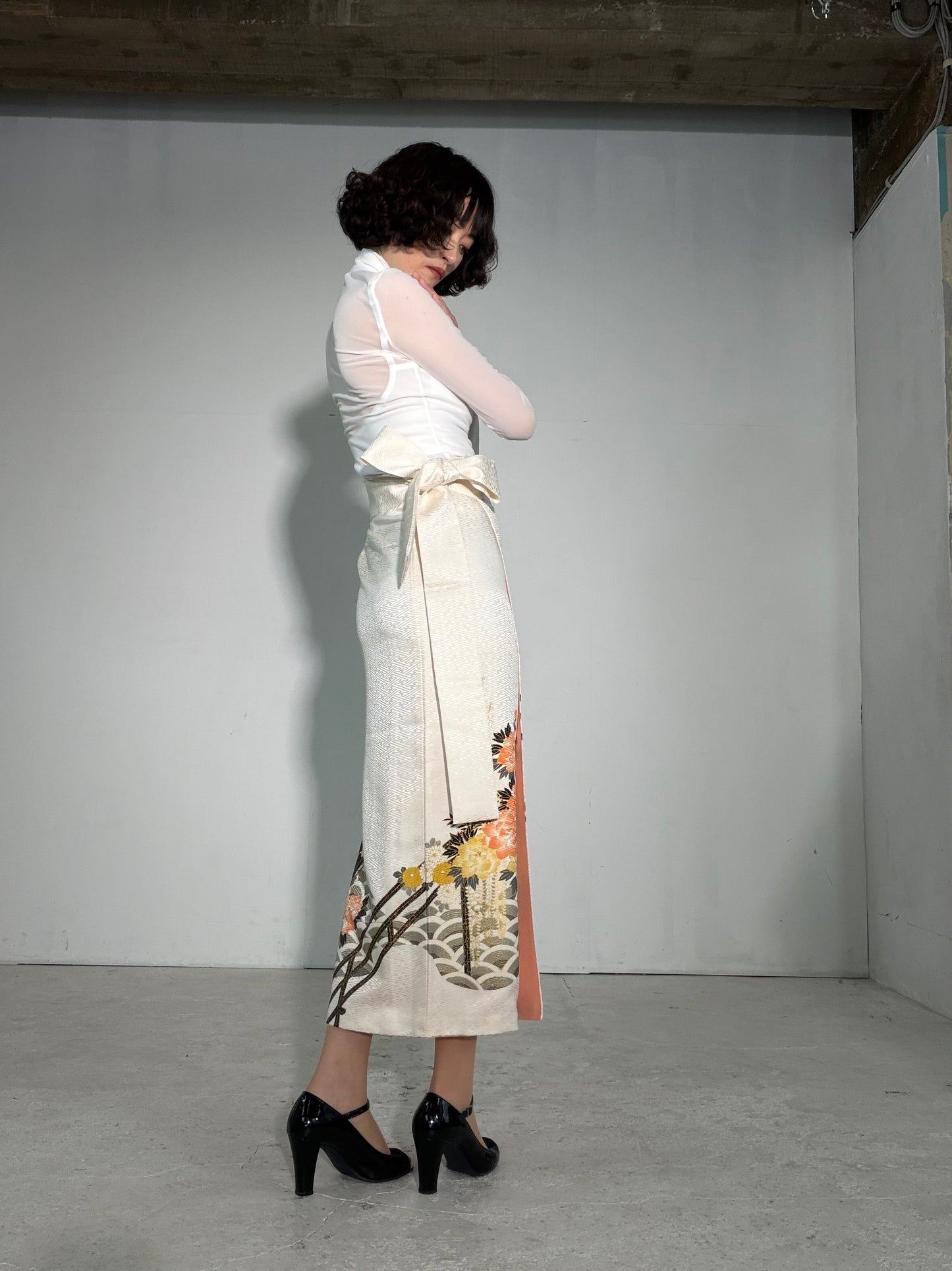 IROTOME SKIRT UPCYCLED FROM JAPANESE KIMONO "IRO136"