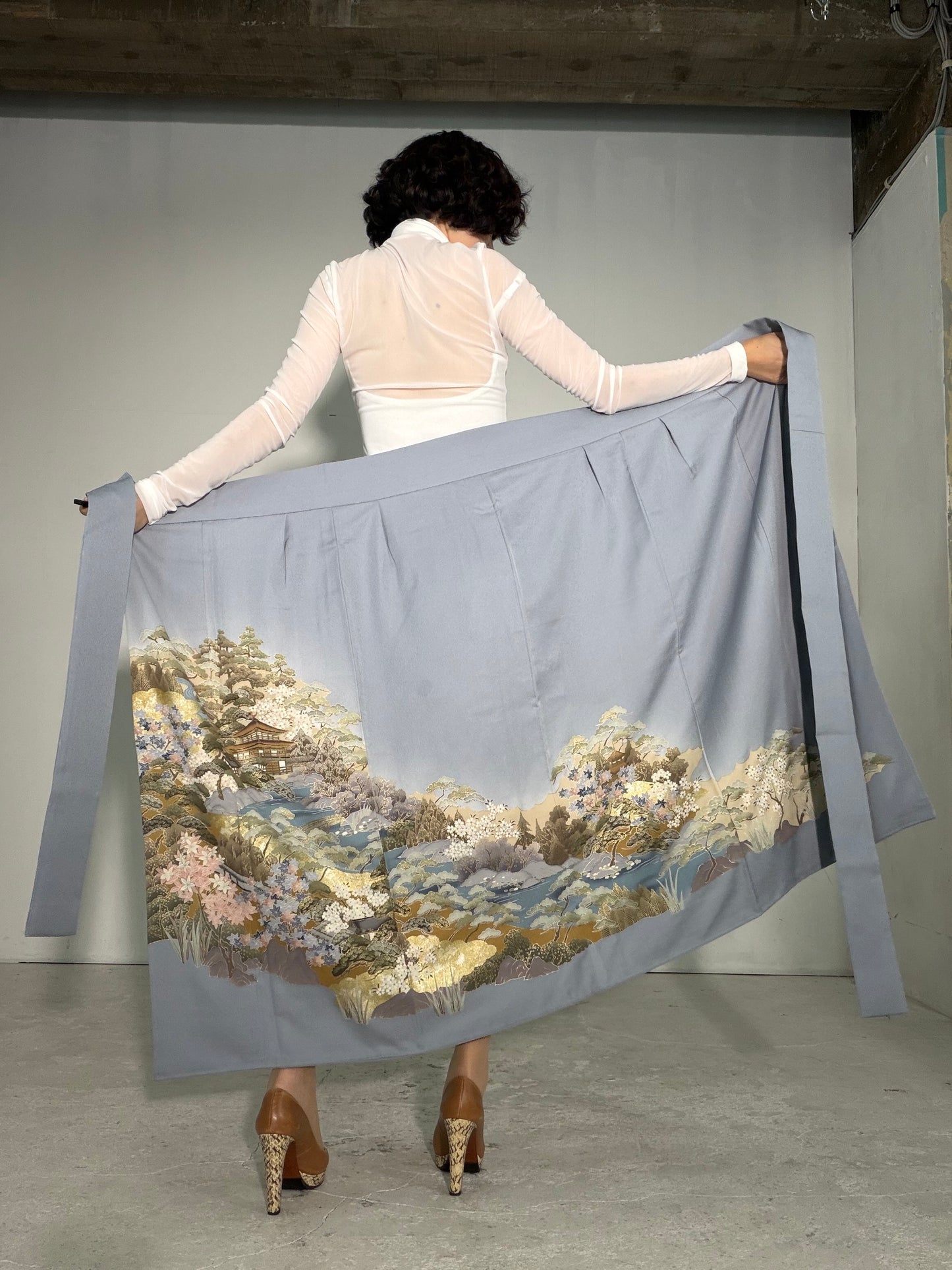 IROTOME SKIRT UPCYCLED FROM JAPANESE KIMONO "IRO139"