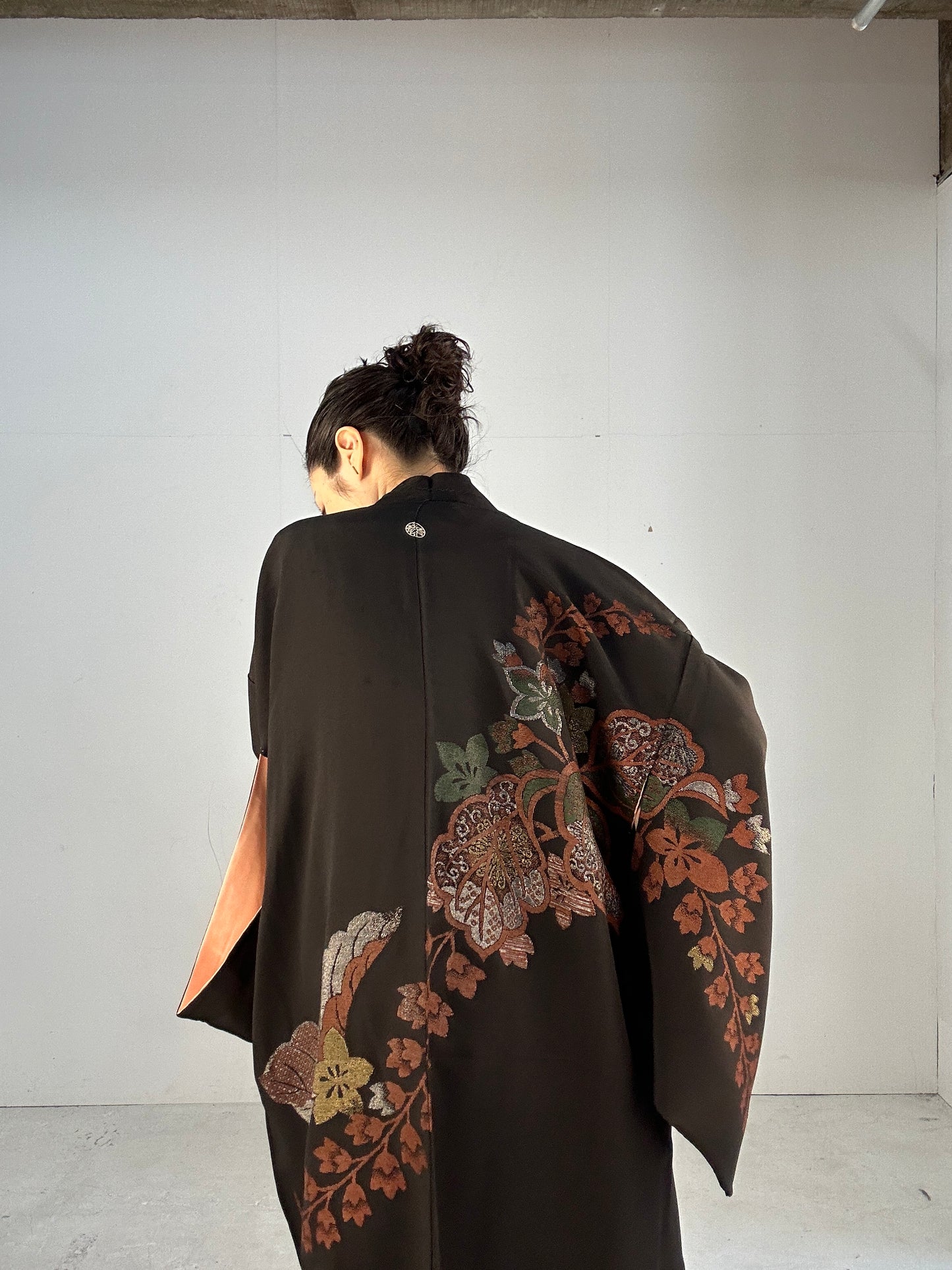 BLACK HAORI "beautiful antique oogara”