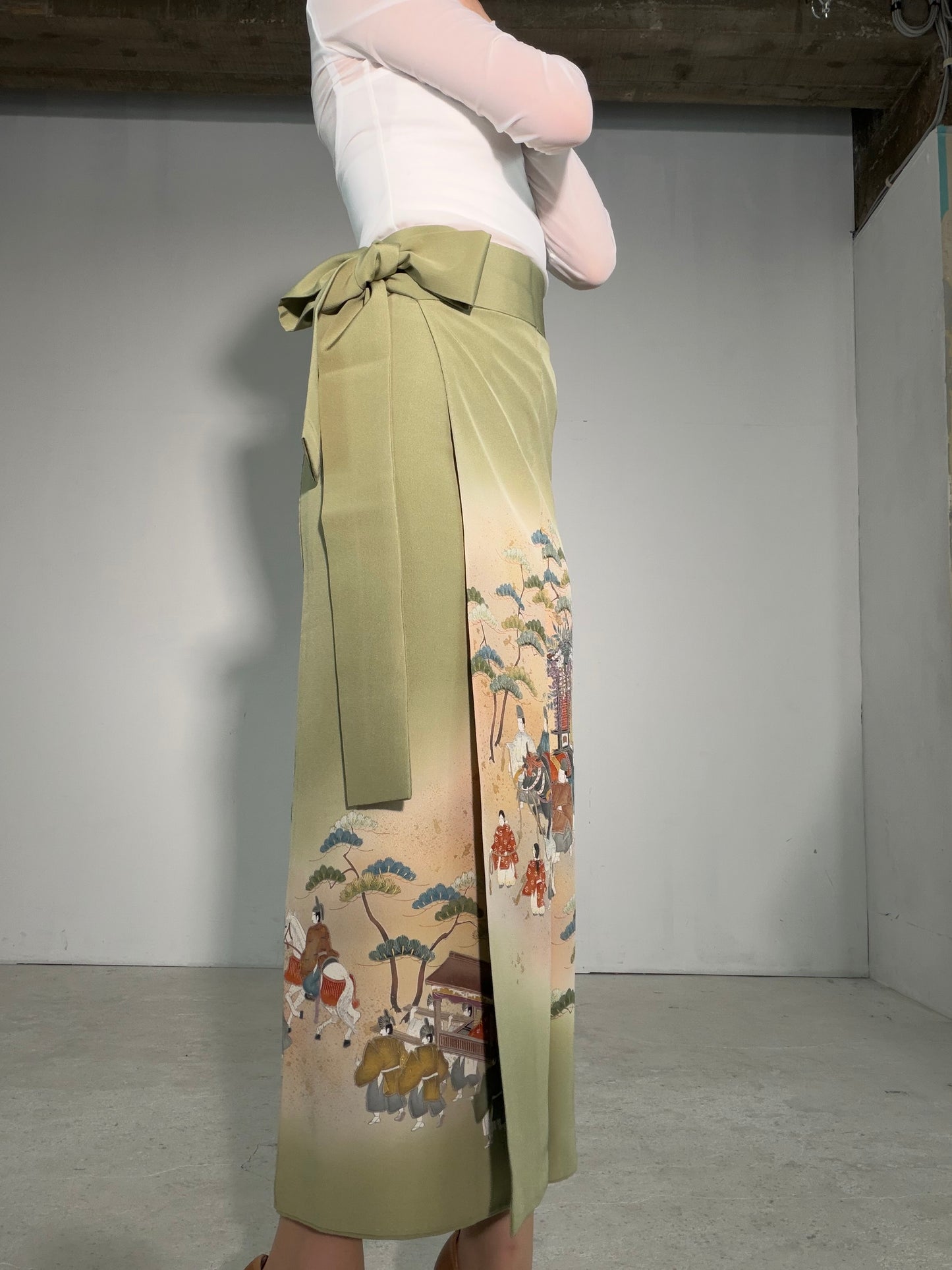 IROTOME SKIRT UPCYCLED FROM JAPANESE KIMONO "IRO140"