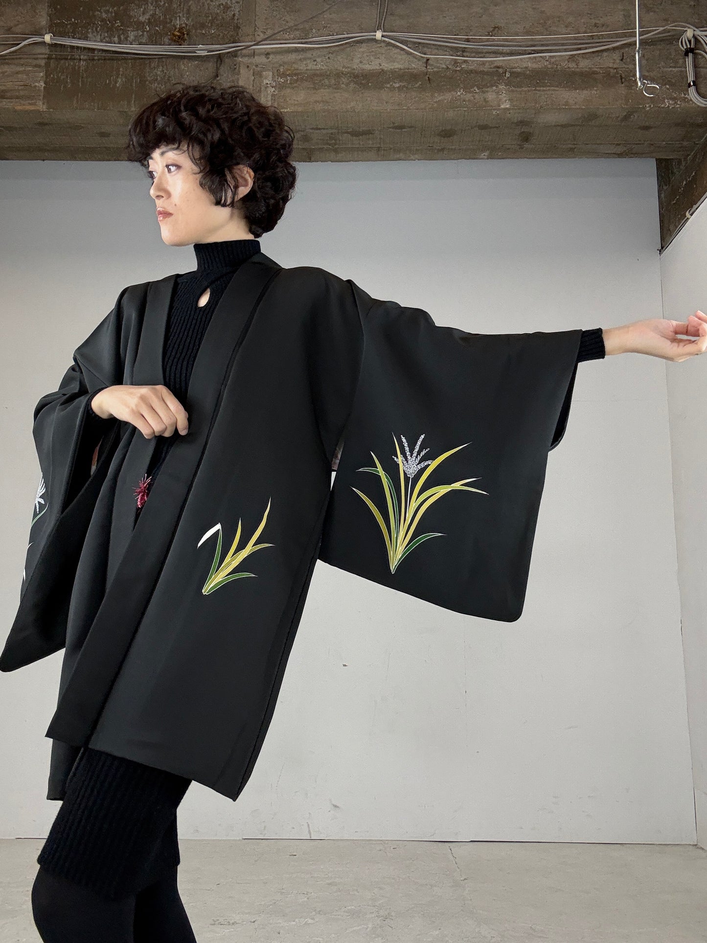 VINTAGE BLACK HAORI "ine"