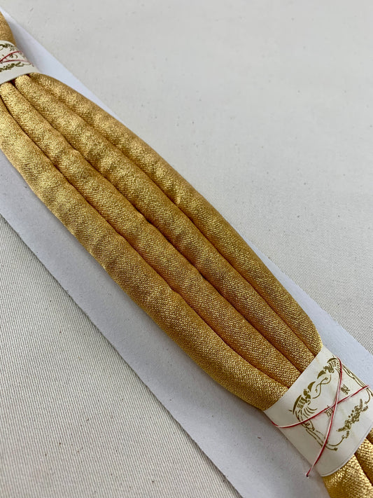KIMONO OBI Belt Tie Vintage Silk Kimono Cord OBIJIME”gold”*damage
