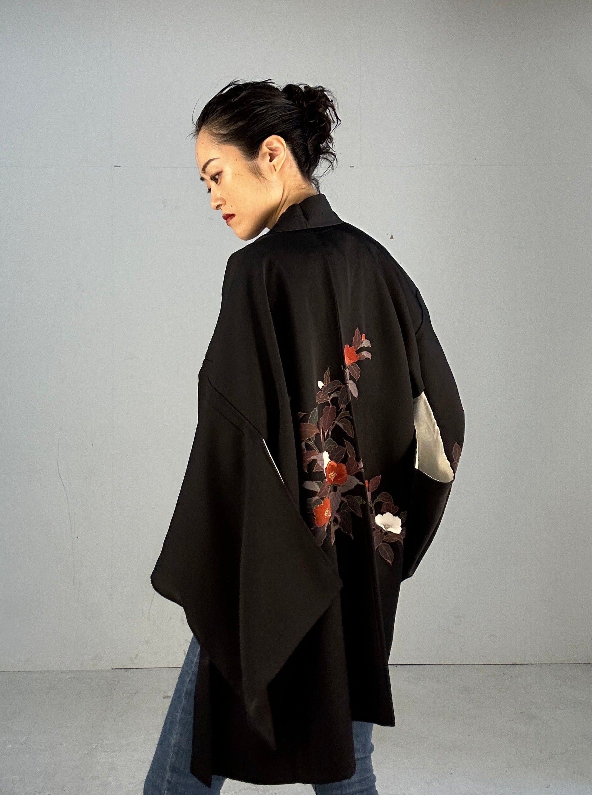 BLACK HAORI – MACHIKO KIMONO Japanese Kimonos, Vintage & Upcycled