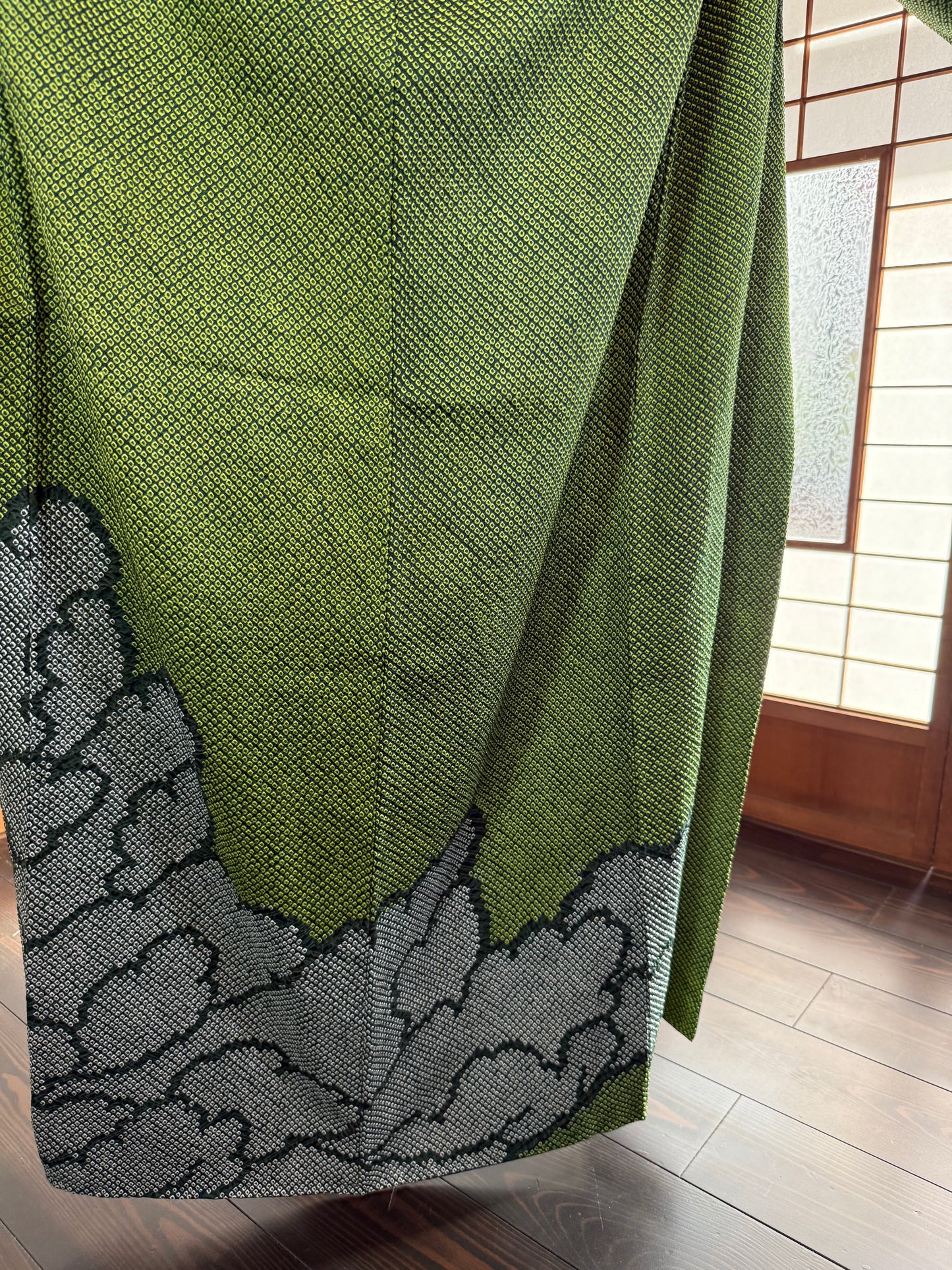 Redefining the Vintage Tomesode Collection "shibori, green"