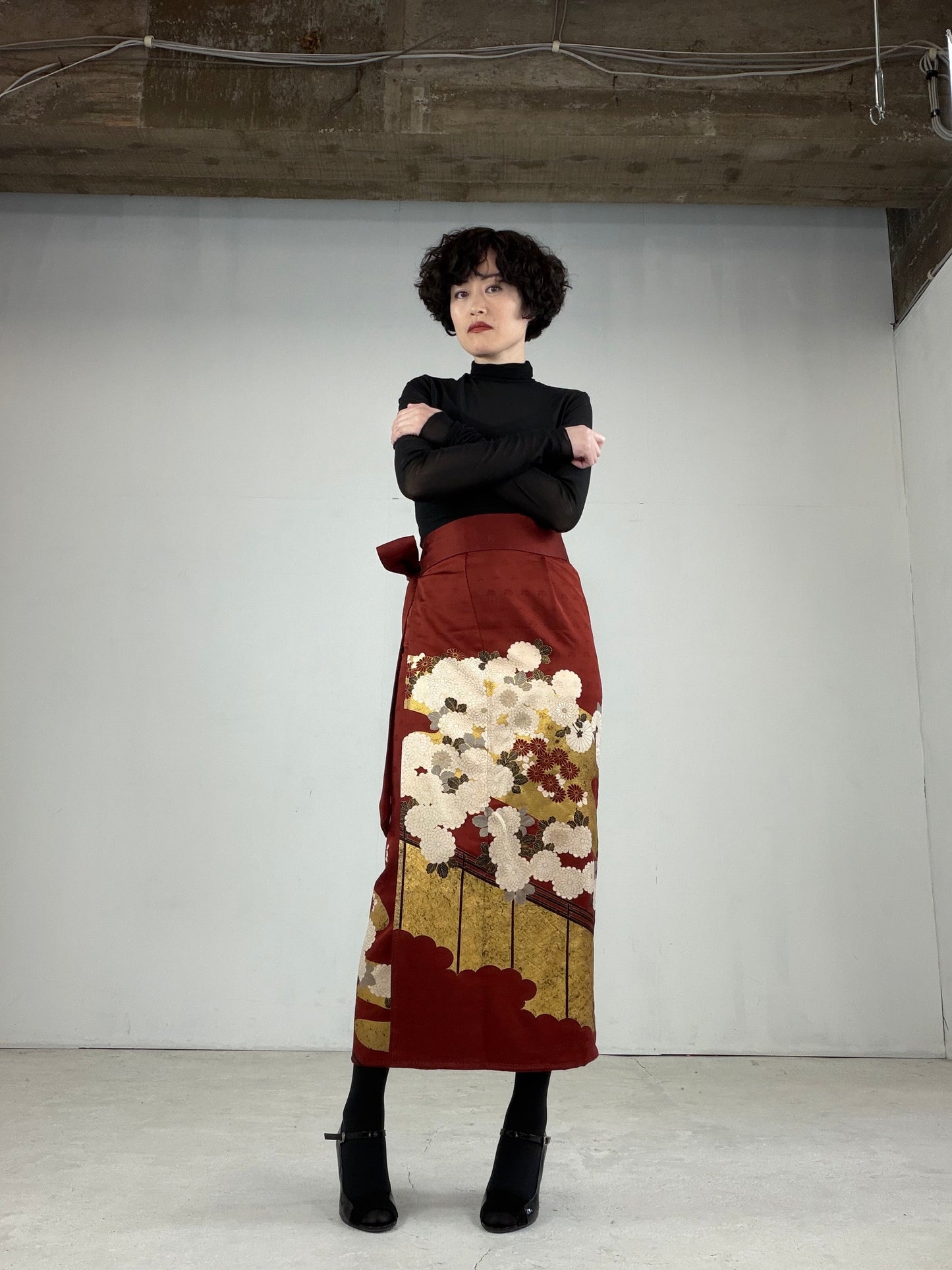 IROTOME SKIRT UPCYCLED FROM JAPANESE KIMONO "IRO118"