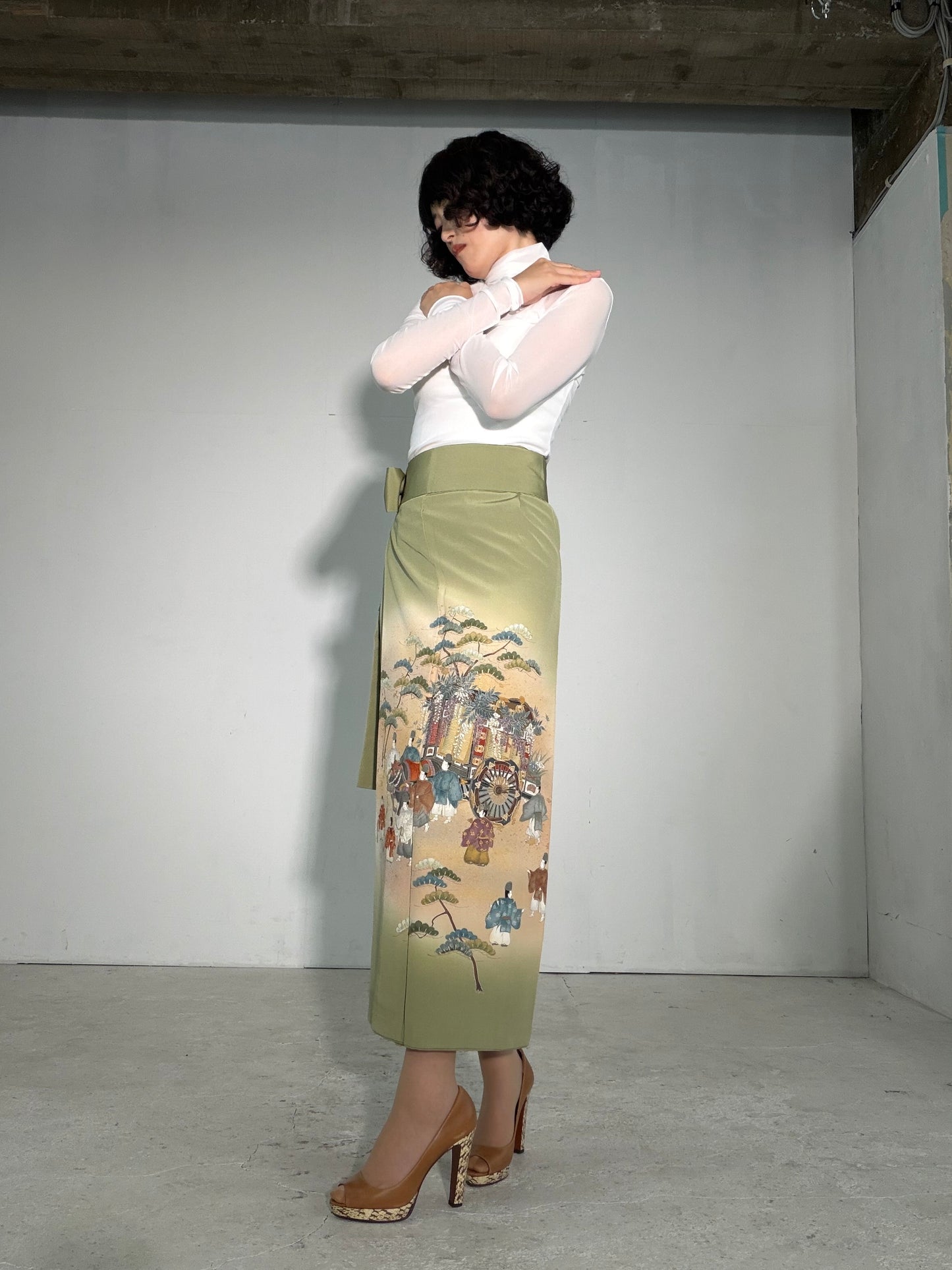 IROTOME SKIRT UPCYCLED FROM JAPANESE KIMONO "IRO140"