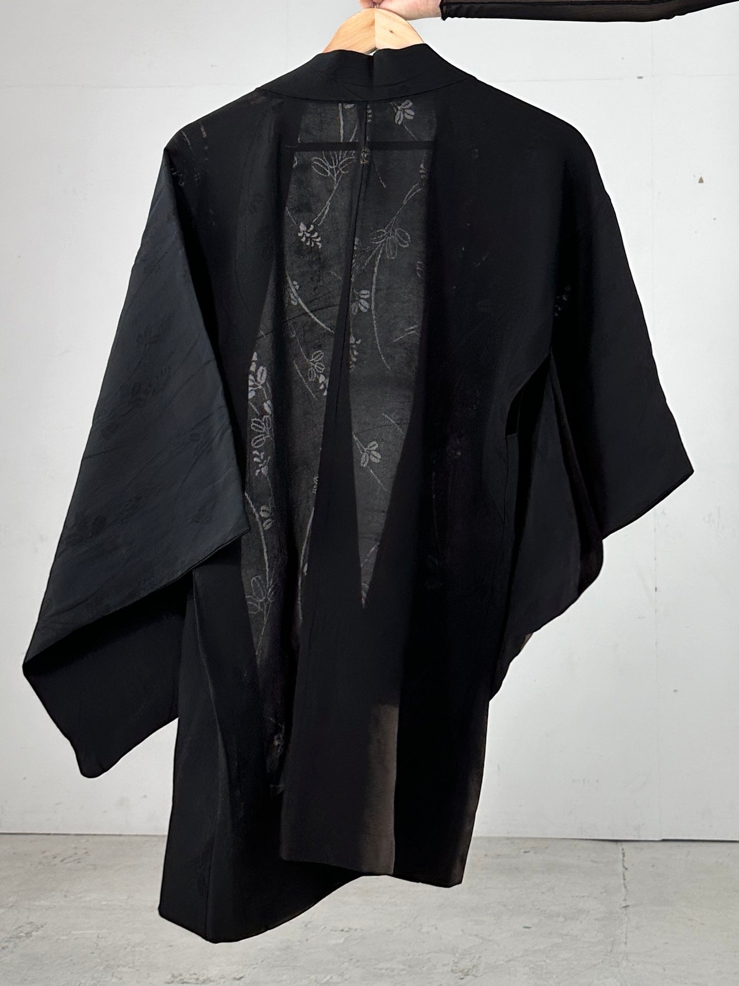 BLACK HAORI SHEER "hagi"