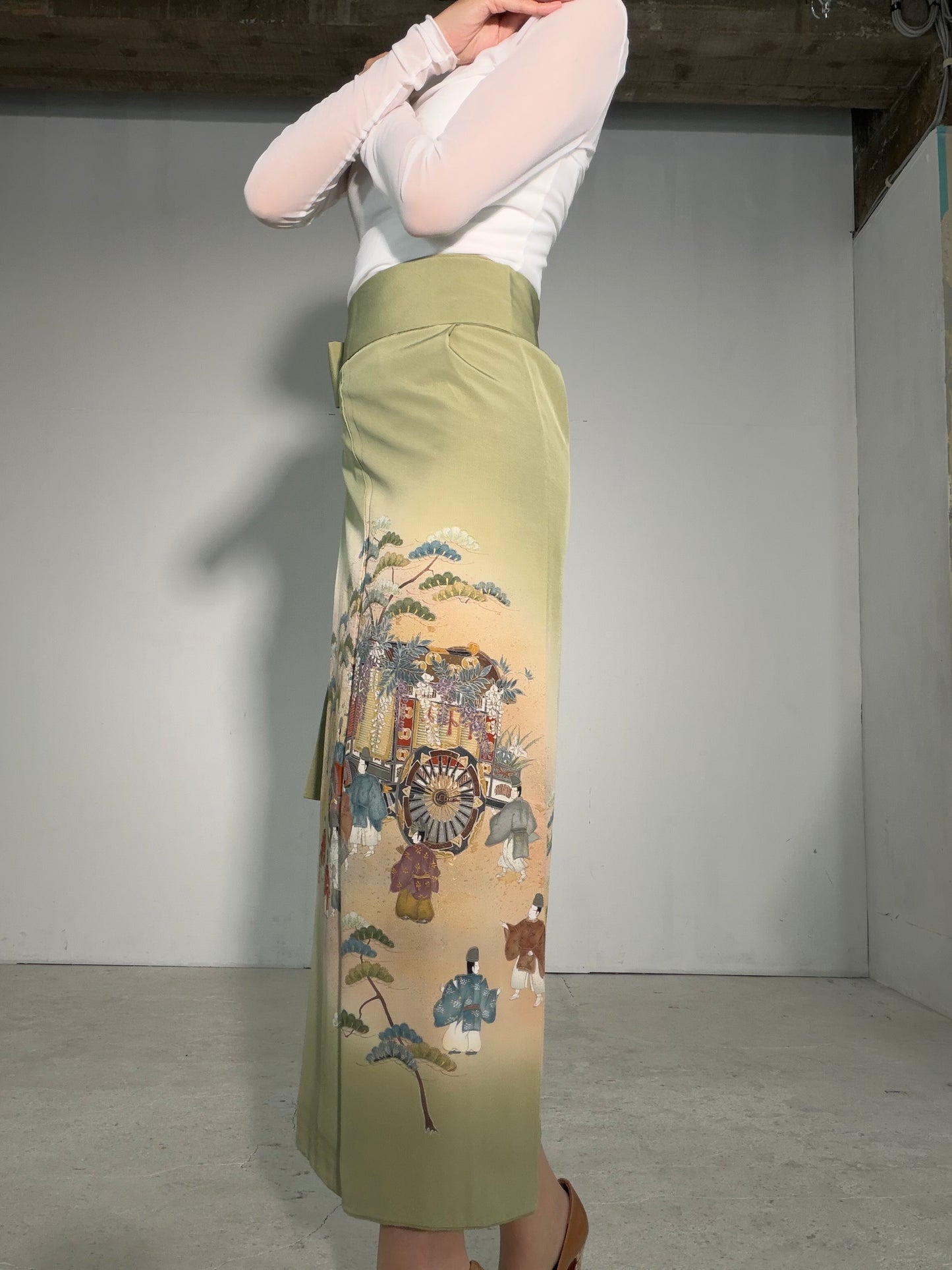 IROTOME SKIRT UPCYCLED FROM JAPANESE KIMONO "IRO140"